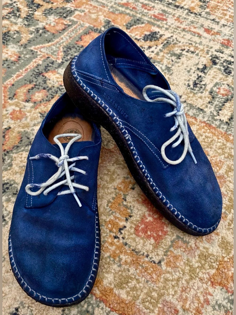 Birkenstock Unisex Boho Blue Suede Chukka Oxford Shoes 38/7.5